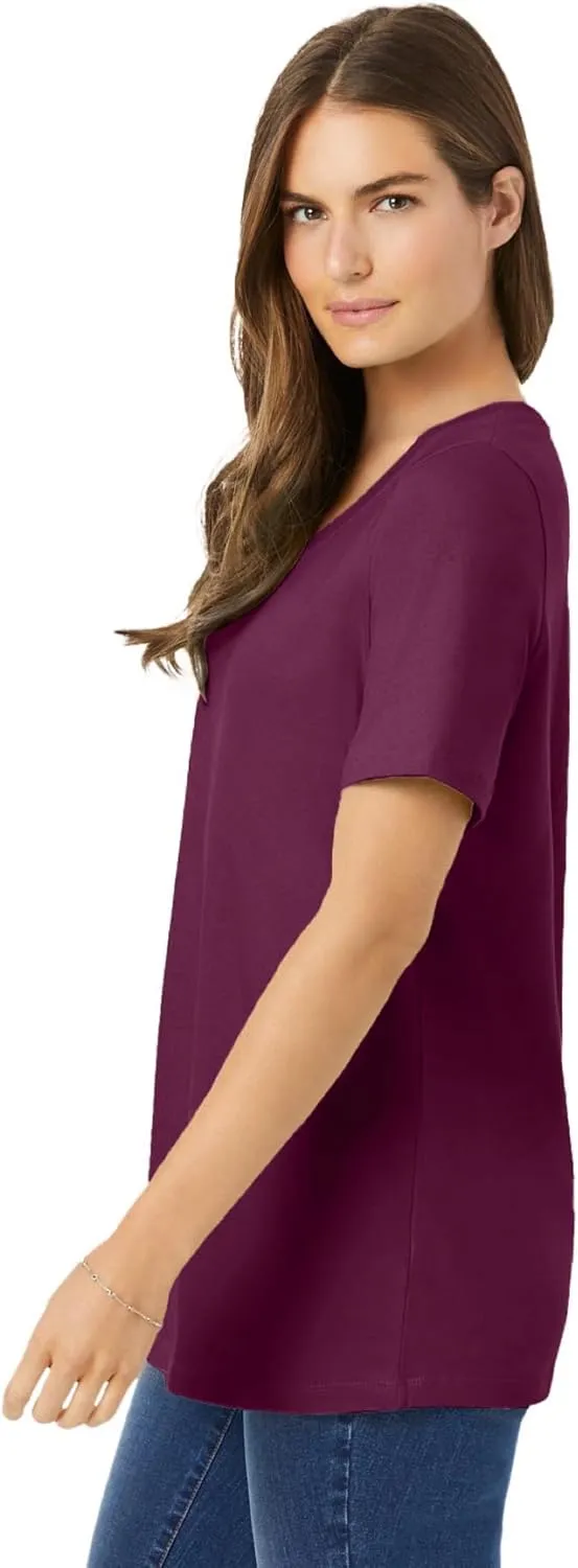 Woman Within Women's Plus Size Perfect Short-Sleeve Scoopneck Tee