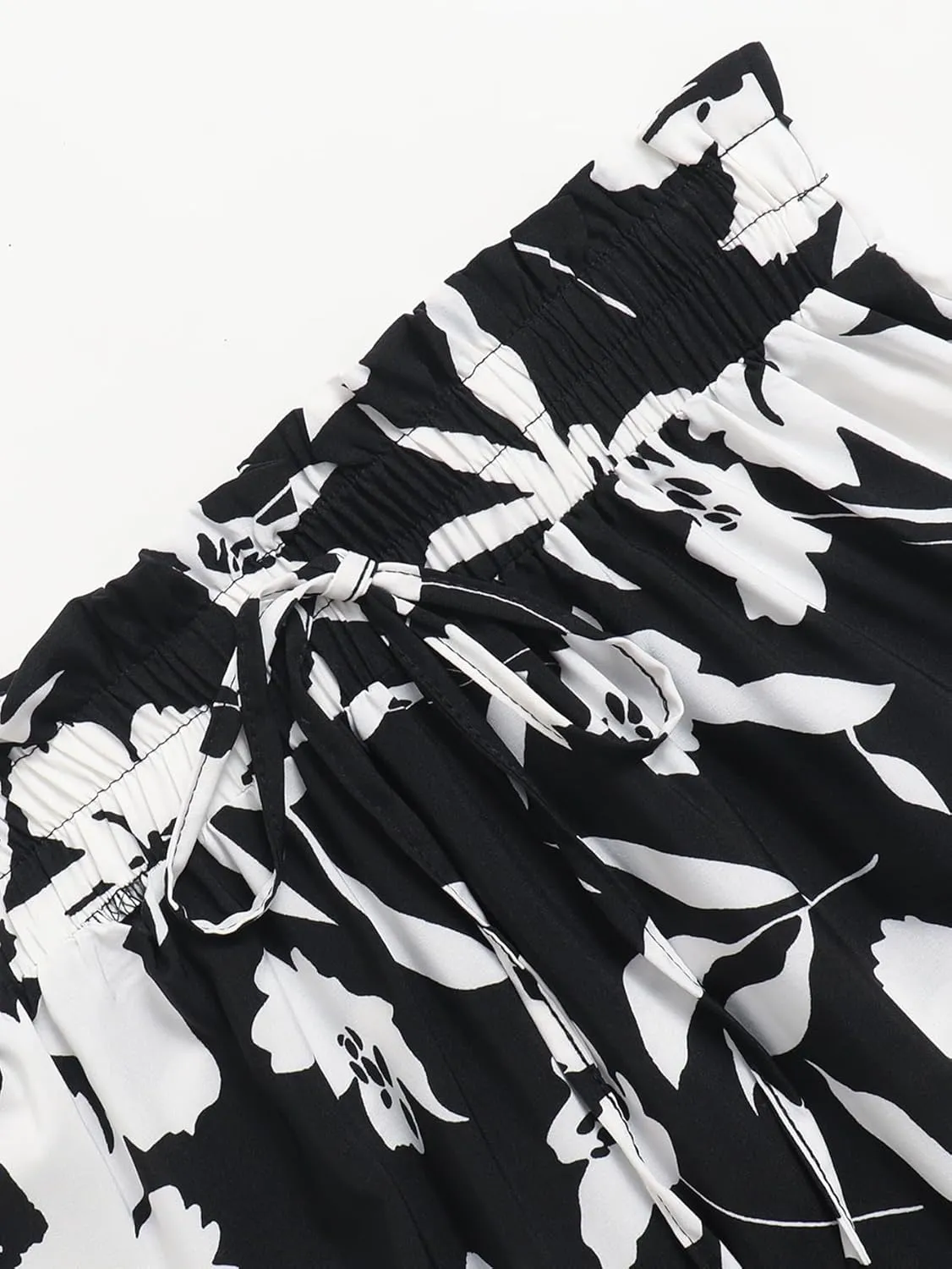 Women Floral Midi Skirt Aline Pleated Long Skirt Summer Boho Skirt