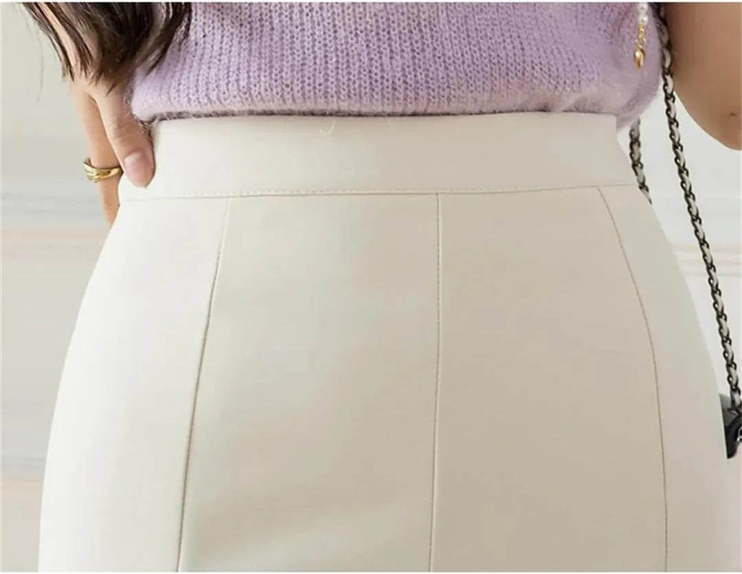 Women High Waist Midi Skirts Thin and Draped Elegant Mermaid Skirts Casual Long Skirt