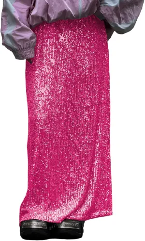 Women Sequin Midi Long Skirt Y2k Glitter Loose Pencil Maxi Skirt Sequins Low Waist Evening Party Sparkly Skirt