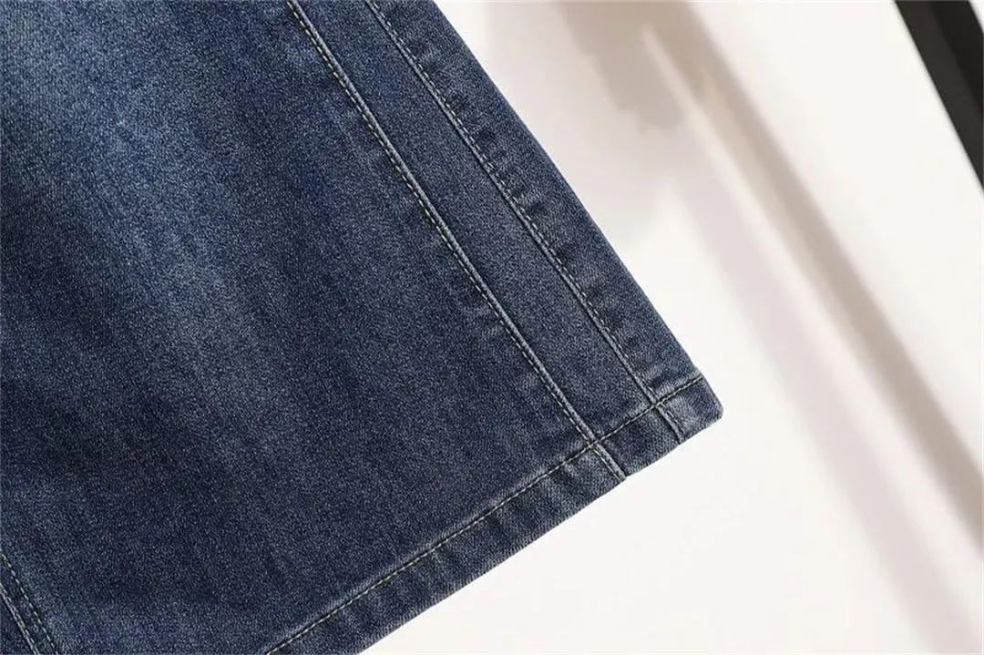 Women Summer Solid High Waisted Loose Denim Skirt