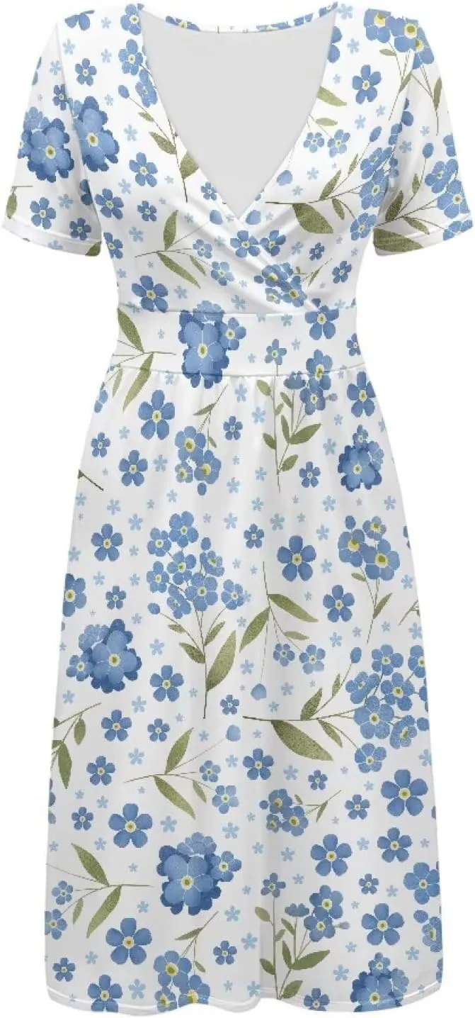 Women's 1950s Retro Rockabilly Waist-Slimming A-line Dress Floral Pattern V Neck 2024 Wedding Guest Summer Dress