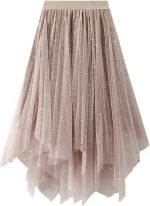 Women's Basic Pencil Skirts Women's A Line Casual Skirt Elastic Waistband High Waist Pleated Cheer Midi Skirts