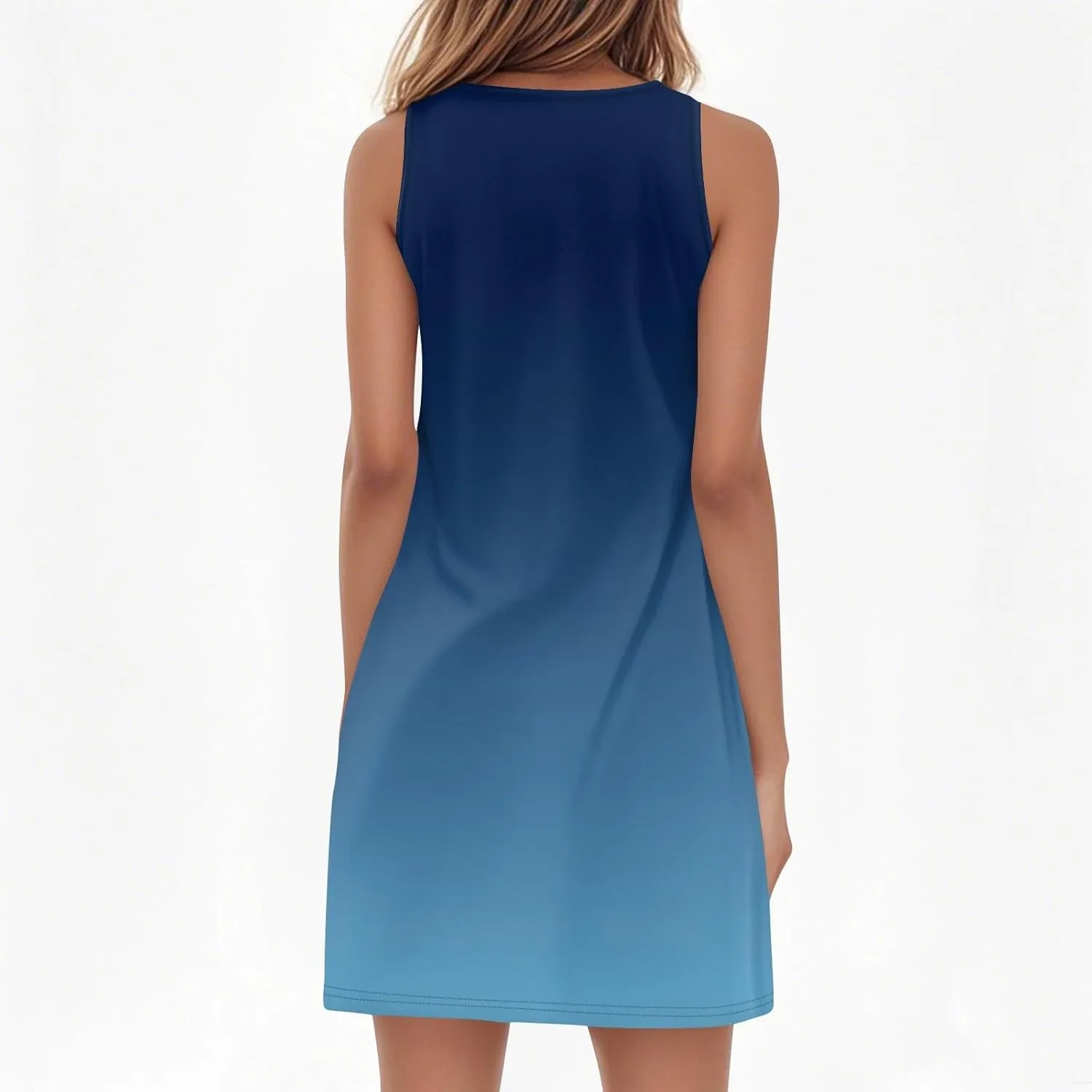 Women's Beach Dresses 2025 Summer V-Neck Sleeveless Tank Mini Sundress, S-3XL