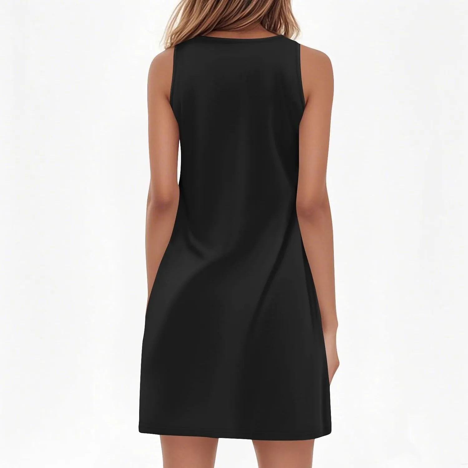 Women's Beach Dresses 2025 Summer V-Neck Sleeveless Tank Mini Sundress, S-3XL
