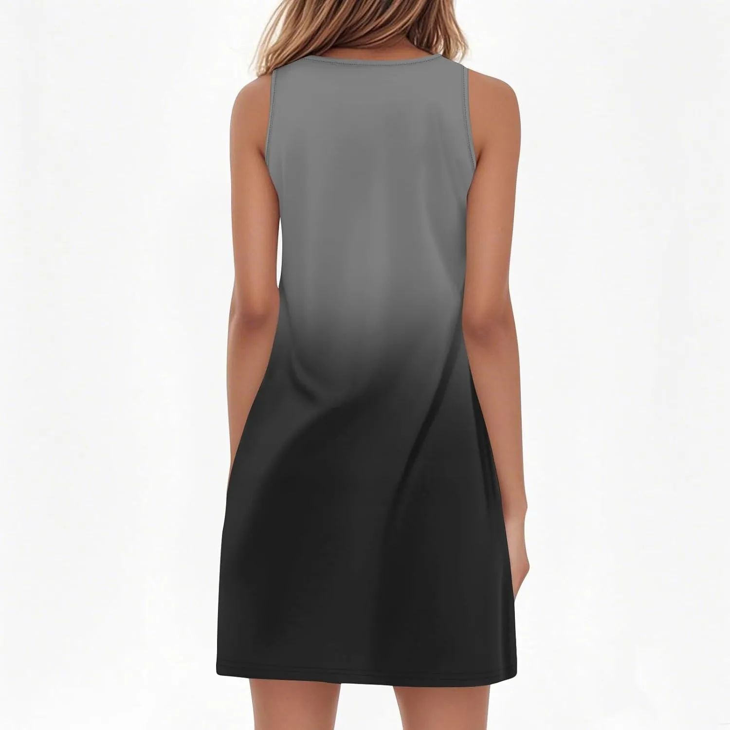 Women's Beach Dresses 2025 Summer V-Neck Sleeveless Tank Mini Sundress, S-3XL