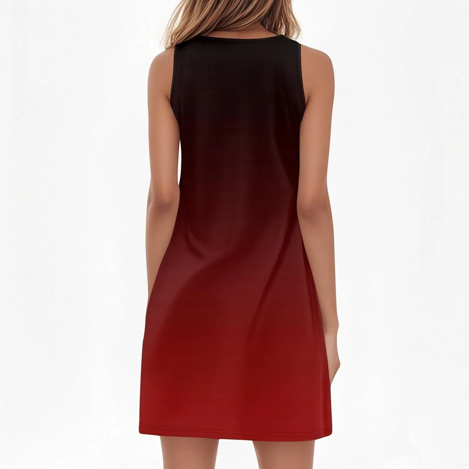 Women's Beach Dresses 2025 Summer V-Neck Sleeveless Tank Mini Sundress, S-3XL