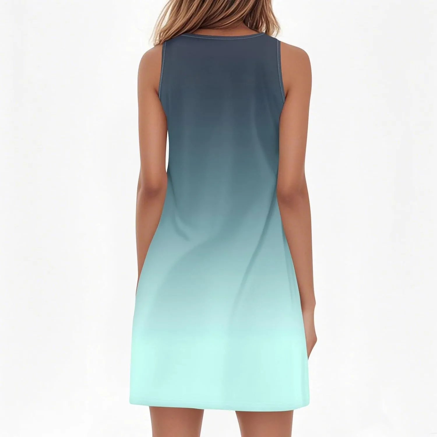 Women's Beach Dresses 2025 Summer V-Neck Sleeveless Tank Mini Sundress, S-3XL
