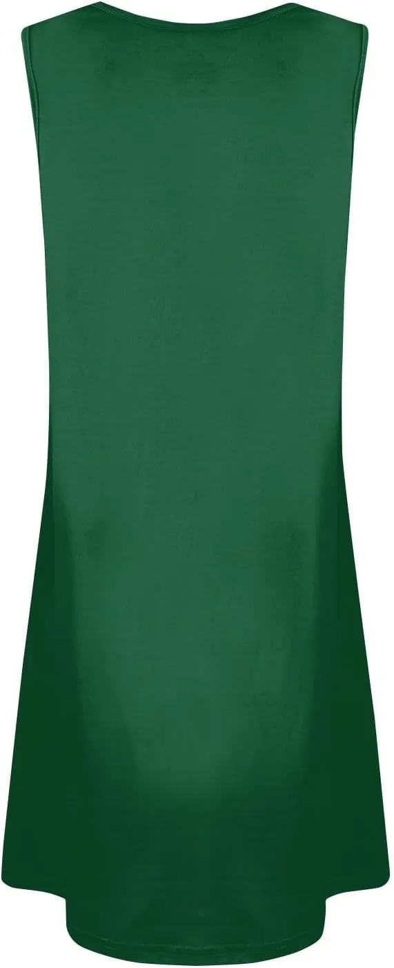Women's Boho Summer Dresses 2025 Solid V Neck Button Down Sleeveless Tank Sundress with Pockets Mini Dresses, S-3XL