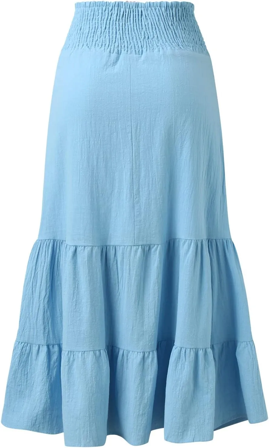 Womens Casual Fashion Stretch Skirt Womens Skirts Pleated A-Line Swing Skirt Vintage Irregular Midi Skirts