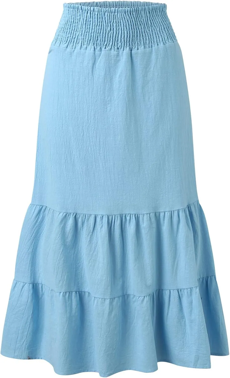 Womens Casual Fashion Stretch Skirt Womens Skirts Pleated A-Line Swing Skirt Vintage Irregular Midi Skirts