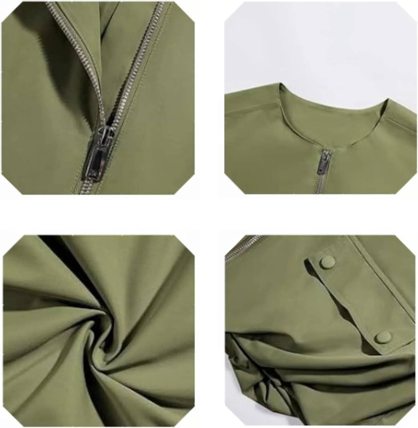 Womens Casual Zip Up Cargo Vest Top Oversized Lightweight Ruched Hem Sleeveless Blazer Jackets Vest Tops