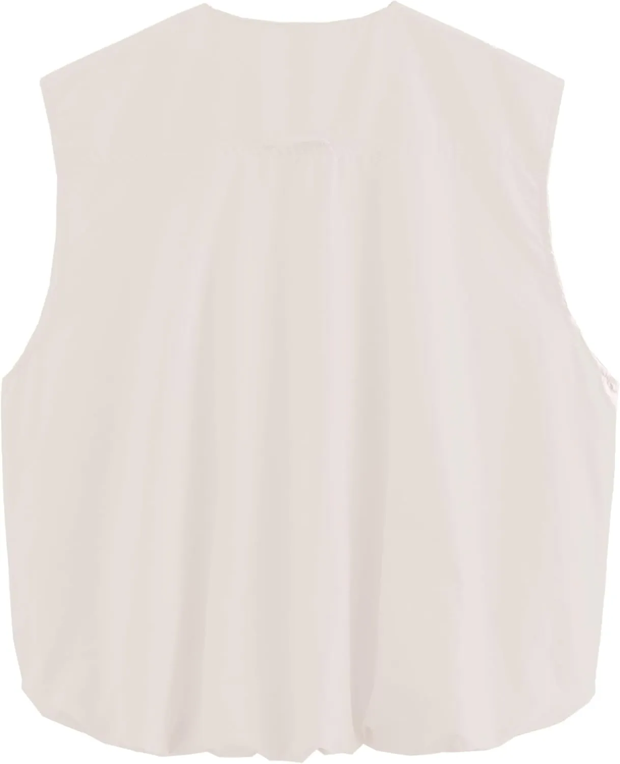 Womens Casual Zip Up Cargo Vest Top Oversized Lightweight Ruched Hem Sleeveless Blazer Jackets Vest Tops