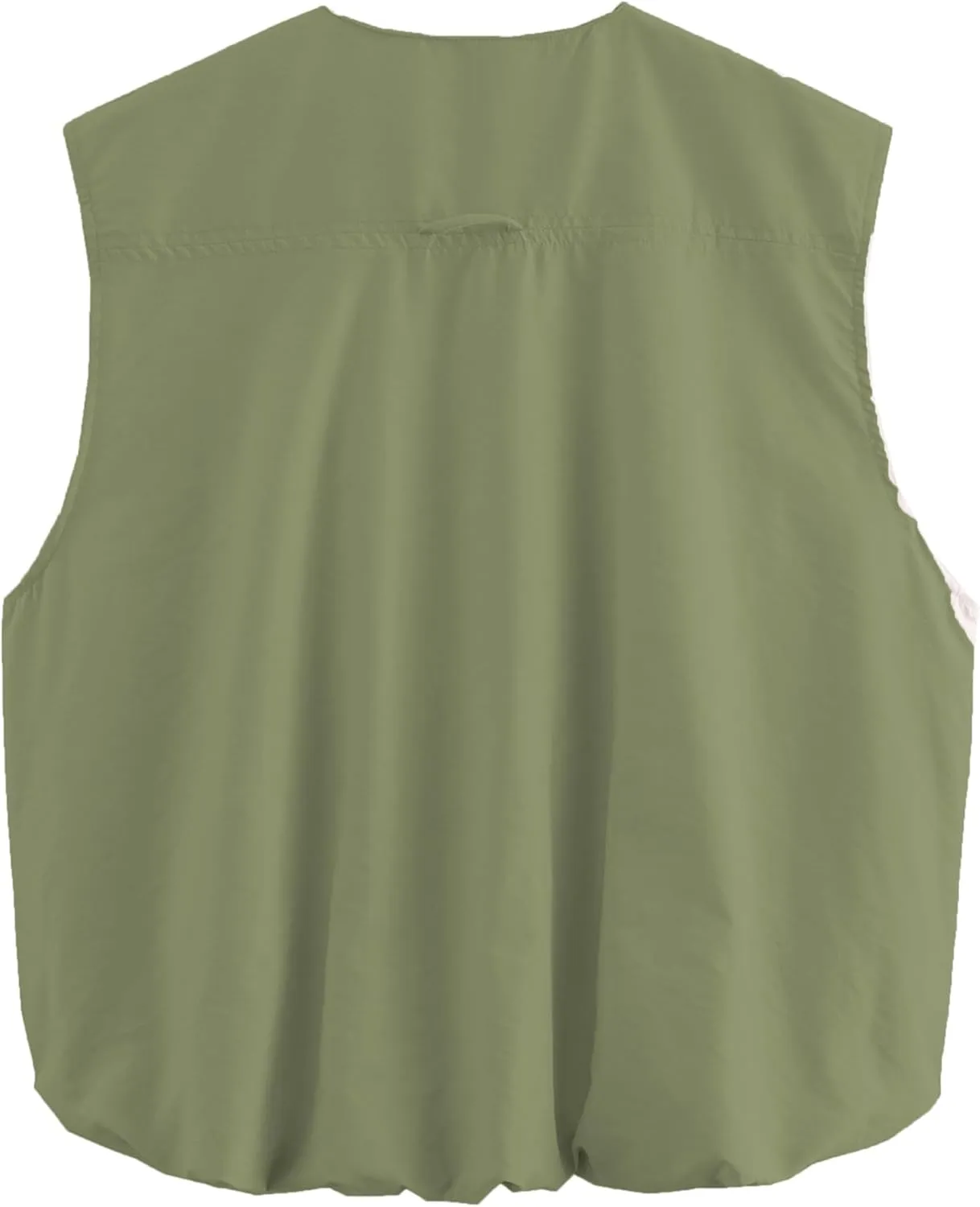 Womens Casual Zip Up Cargo Vest Top Oversized Lightweight Ruched Hem Sleeveless Blazer Jackets Vest Tops