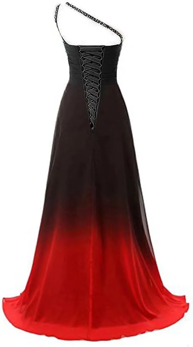Women's Chiffon Long Bridesmaid Dresses A Line Ombre Prom Evening Gowns