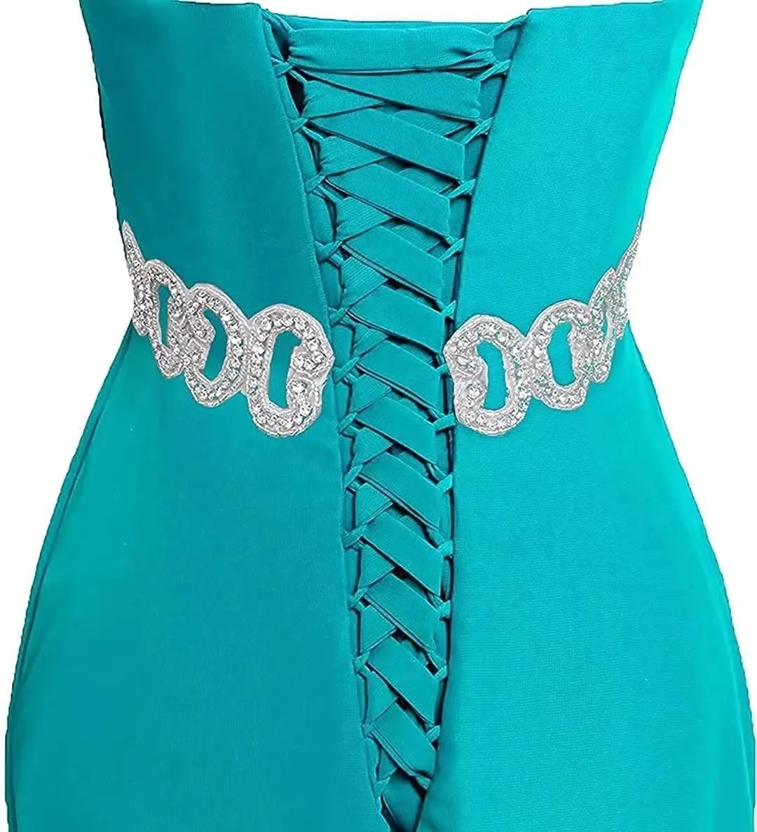 Women's Country Bridesmaid Dresses High Low Rustic Strapless Wedding Party Gowns Chiffon