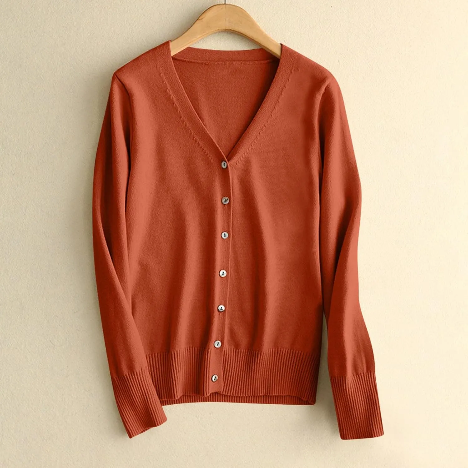 Womens Fall 2024 Cardigan Lightweight Long Sleeve Open Front V Neck Cute Cardigans Sweaters Casual Fashion Outerwear