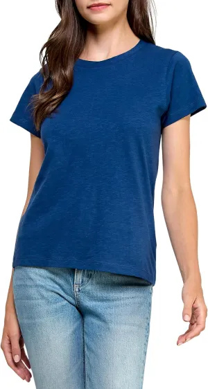 Women's GOTS Certified 100% Organic Cotton Slub Crewneck T Shirt Short Sleeve Tee Tops