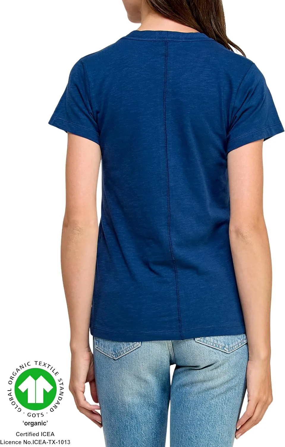 Women's GOTS Certified 100% Organic Cotton Slub Crewneck T Shirt Short Sleeve Tee Tops