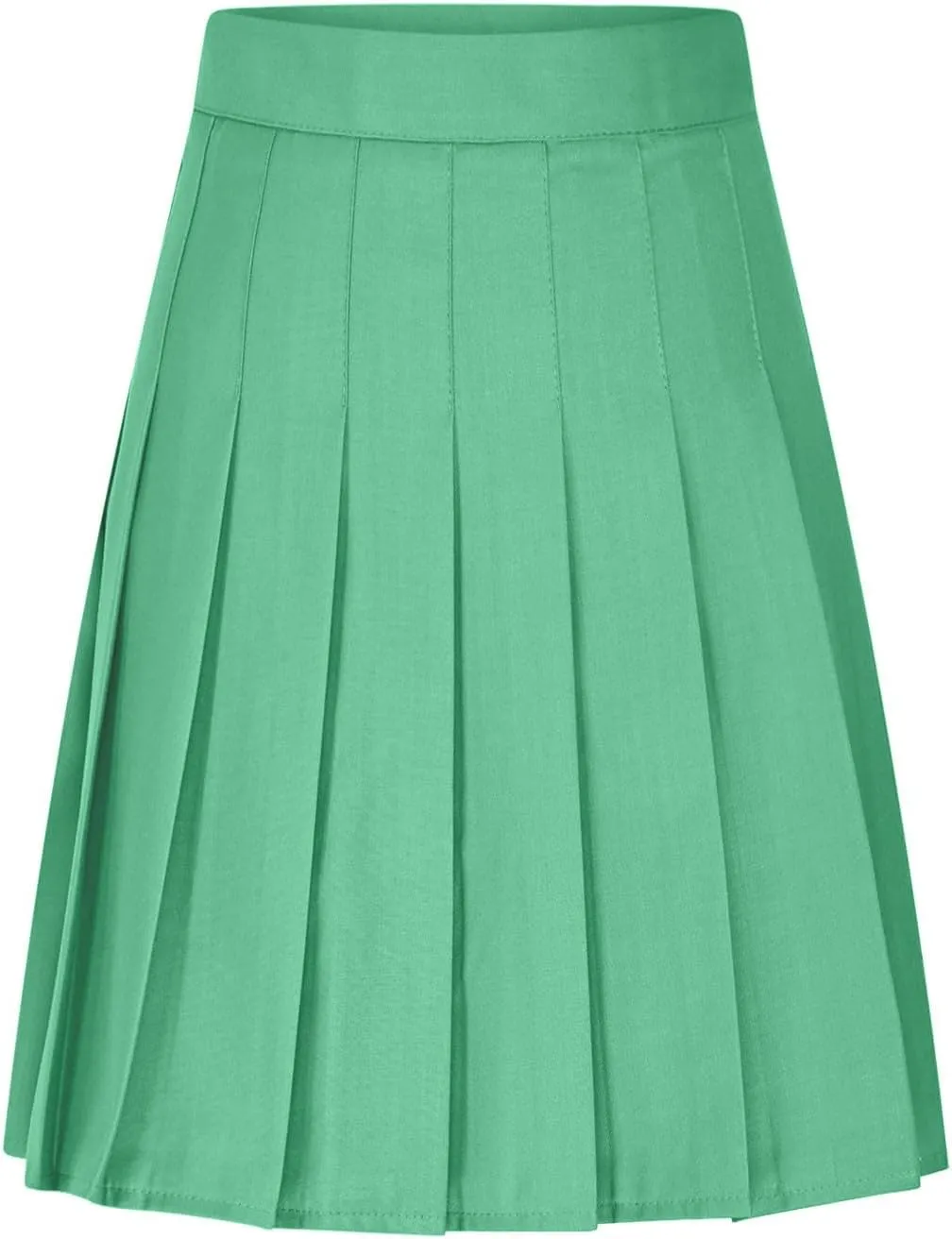 Women's High Waisted Pleated Midi Skirt, Solid Color Basic A-Line Skirts School Uniform Outdoor Sports Tennis Skirt
