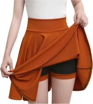 Women's High Waisted Tennis Skirt Athletic Running Golf Skorts Skirts Stretchy Pleated Mini Skater Skirt with Shorts
