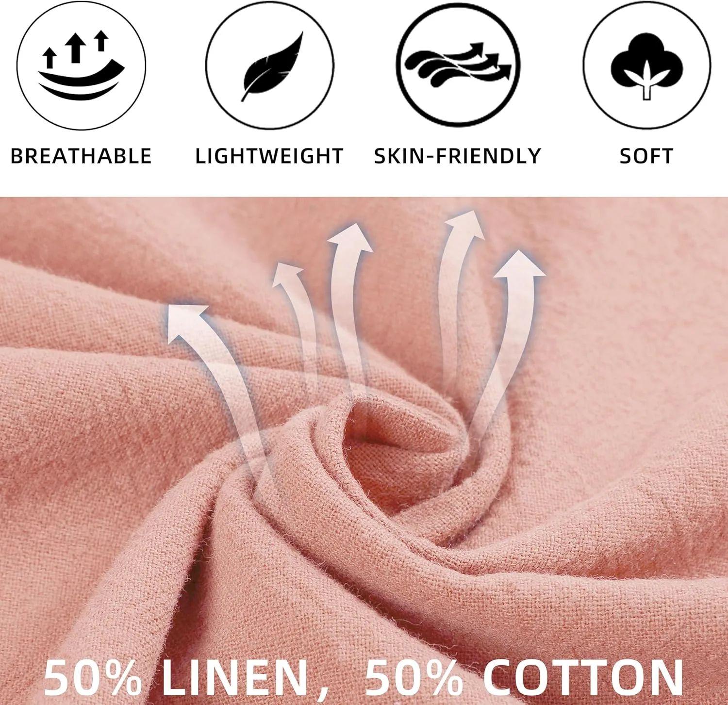 Womens Linen Pants Wide Leg High Waisted Drawstring Casual Loose Beach Pants with Pockets