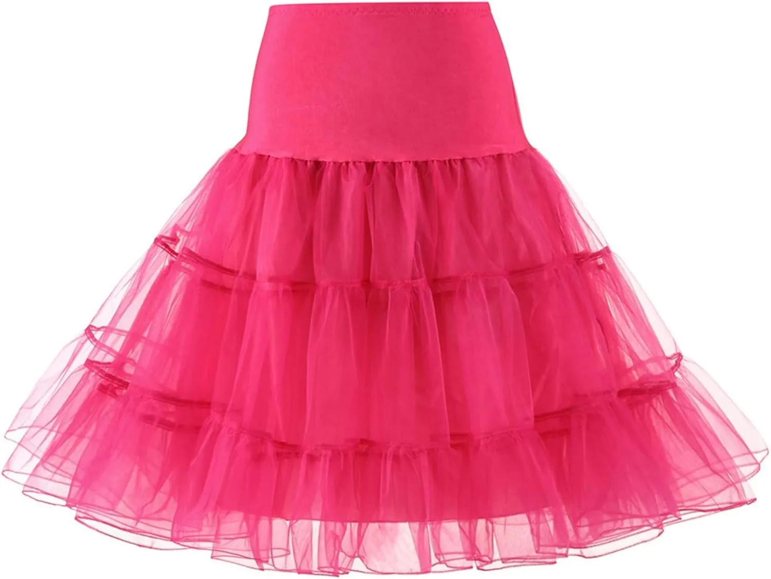 Women's Petticoat Skirt Layered Ballet Tulle Pettiskirts Tulle Midi Knee Length Skirt Dress Puffy Tutu Skirt