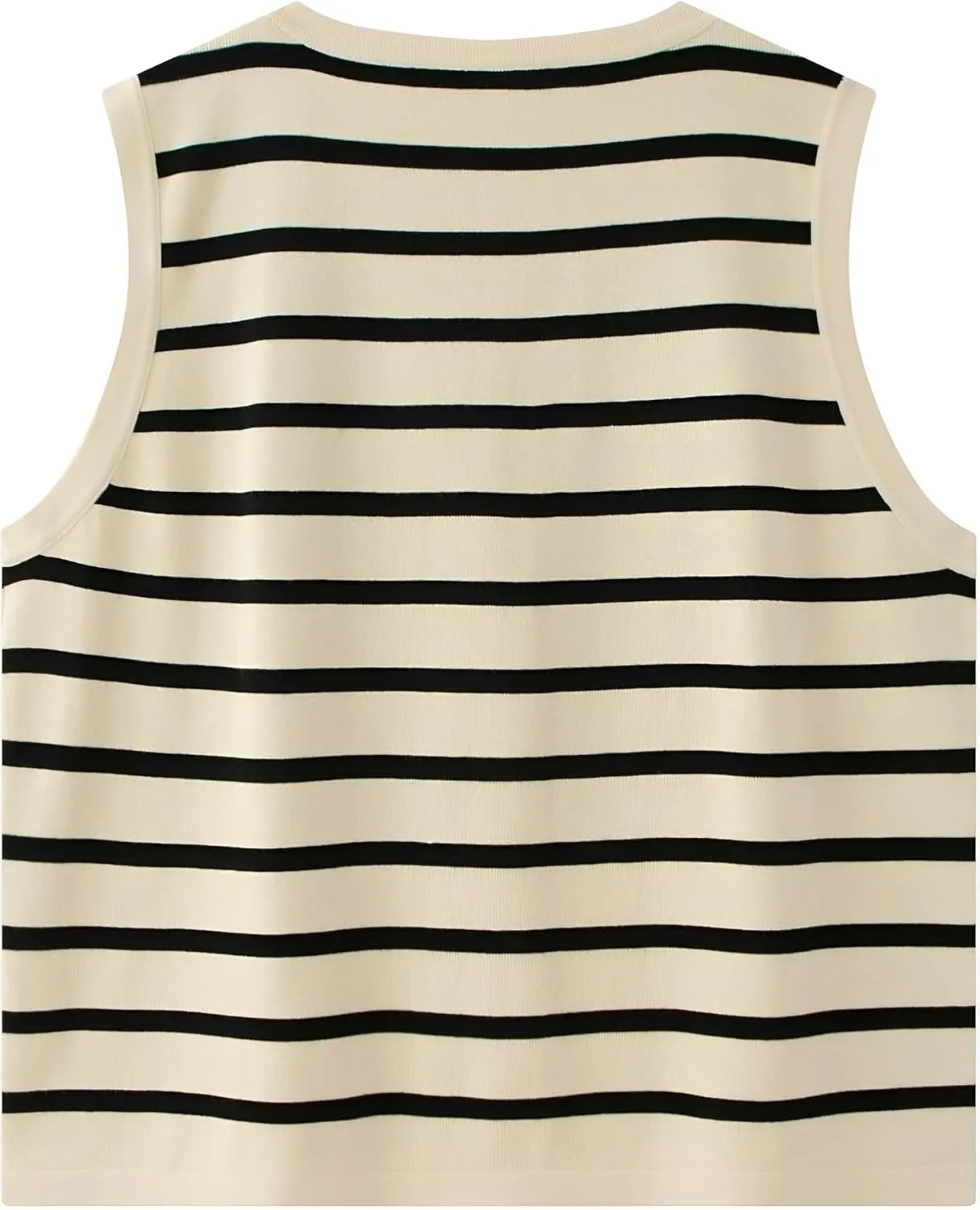 Women's Sleeveless Striped Sweater Vest Cropped Button Down Knit Vest Tops 2025 Trendy Outfits