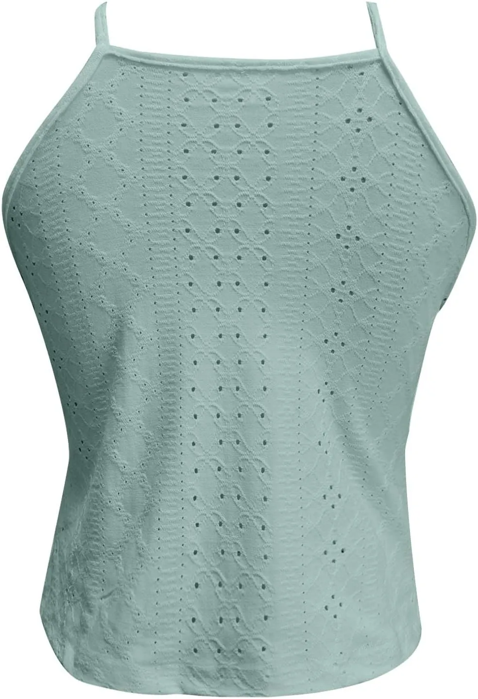 Women's Summer Halter Spaghetti Strap Flowy Tank Tops Sleeveless Shirts Blouses Lace Cami Camisole