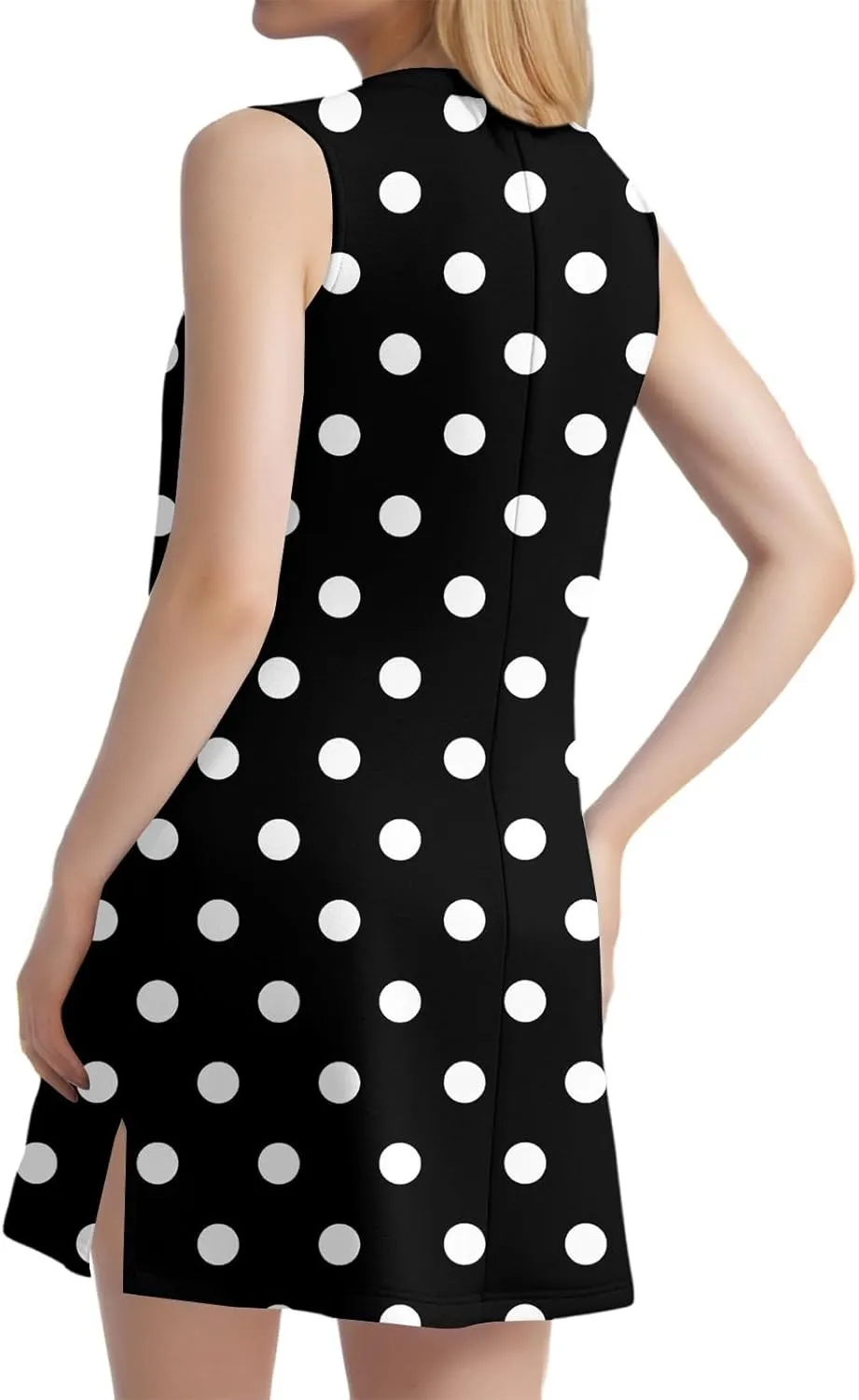 Women's Sun Dresses 2025 Vacation Polka Dot V Neck Sleeveless Tank Sundresses Beach, S-3XL