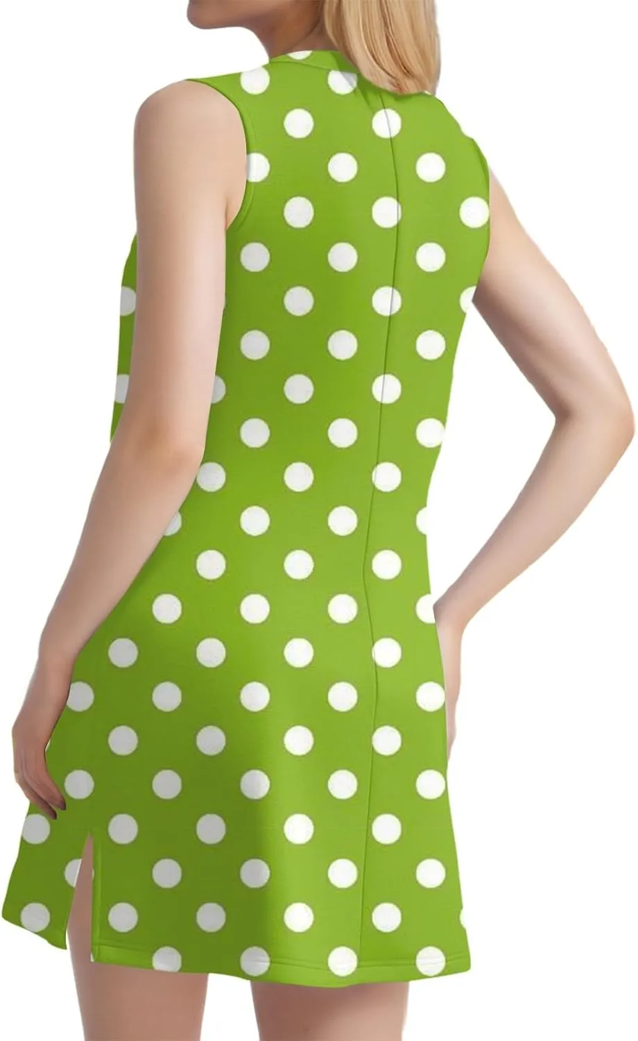 Women's Sun Dresses 2025 Vacation Polka Dot V Neck Sleeveless Tank Sundresses Beach, S-3XL
