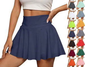 Women's Tennis Skirt Summer Golf Skirt with Shorts Underneath Pleated High Waisted Athletic Skorts with Pockets