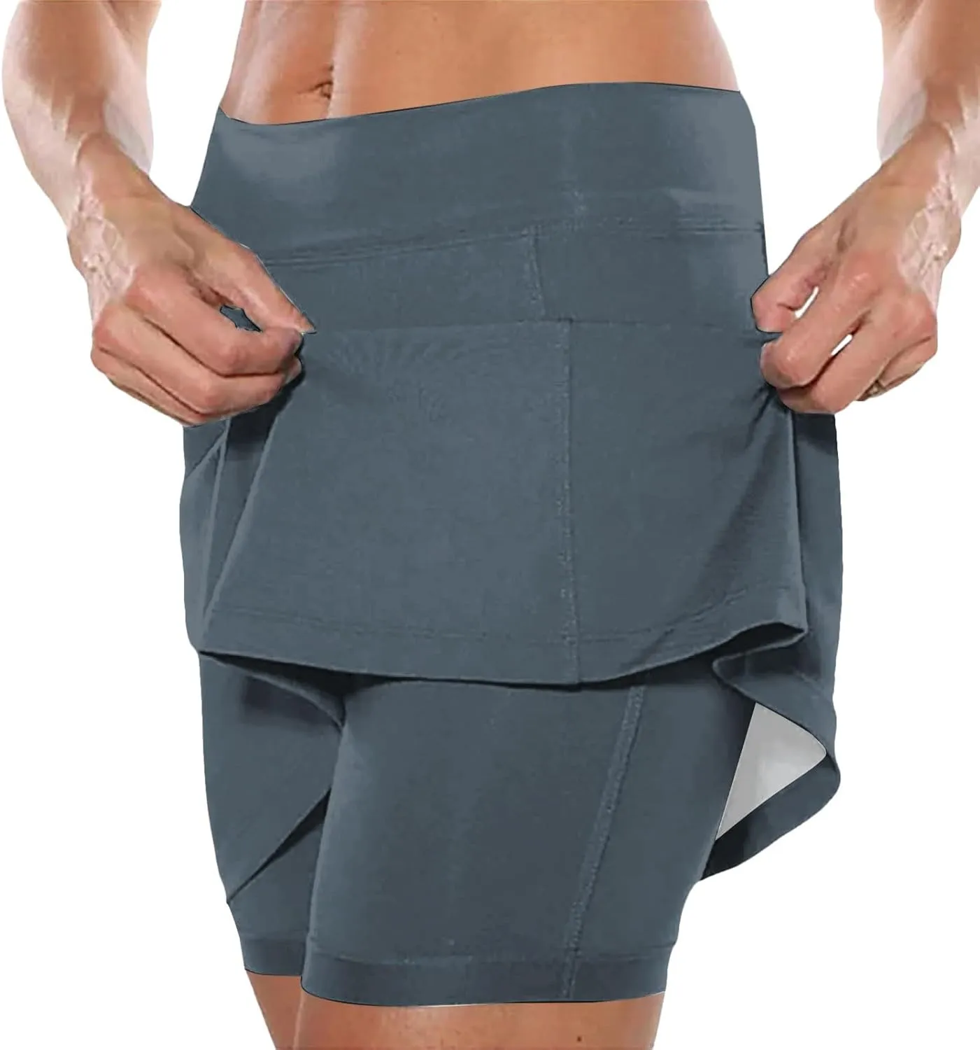 Womens Tennis Skirt with Shorts with Pockets High Waisted Skorts for Athletic Golf Running Pickleball Outfits