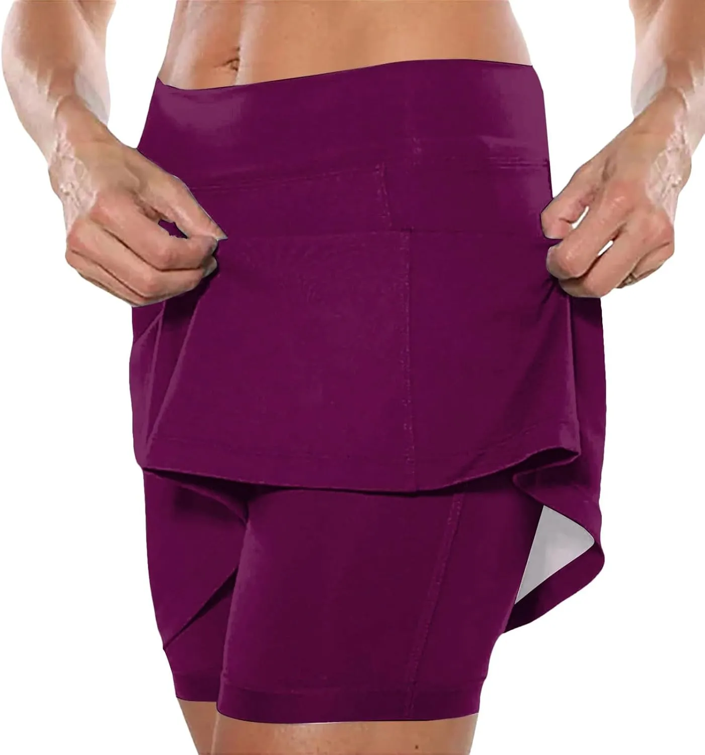Womens Tennis Skirt with Shorts with Pockets High Waisted Skorts for Athletic Golf Running Pickleball Outfits