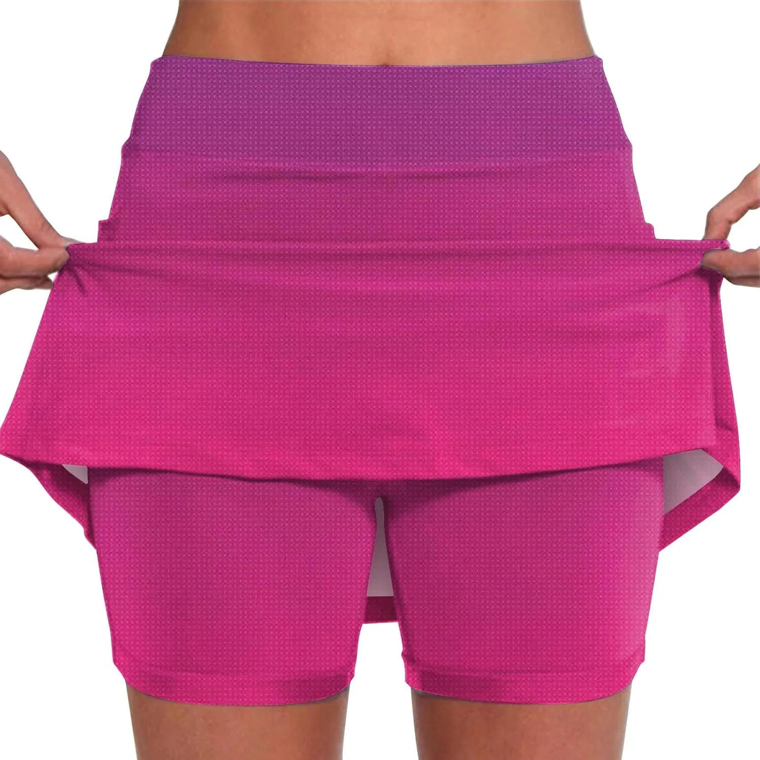 Women's Tennis Skirts 2 in 1 Athletic Tie-Dye High Waisted Stretchy Tennis Skort A-line Casual Y2K Summer Workout Golf Shorts