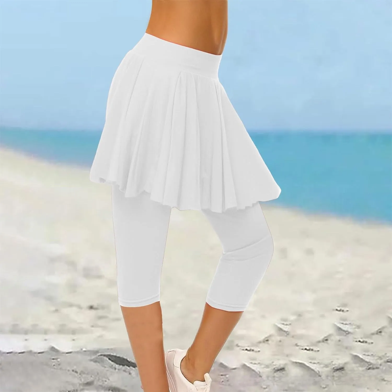 Womens Tennis Skirts with Leggings Athletic Golf Running Leggings with Skirt High Waisted Yoga Pickleball Skorts