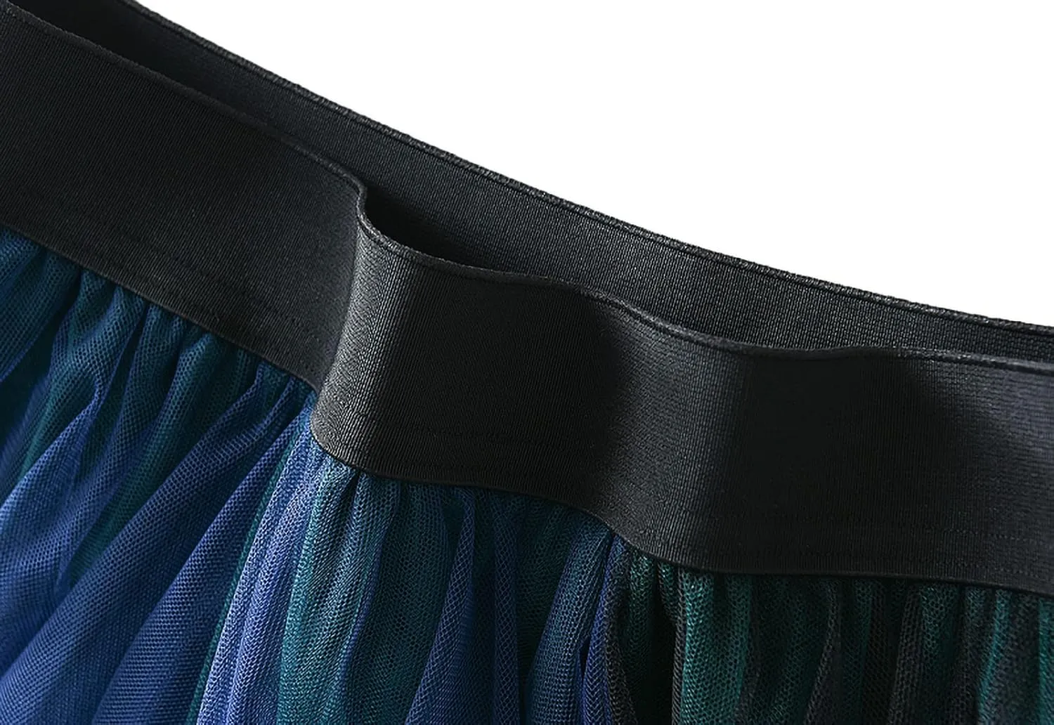 Women's Tulle Skirt Mesh Pleated Skirt Elastic High Waist Layered A-Line Swing Skirt Ladies Fashion Pleated Midi Skirt