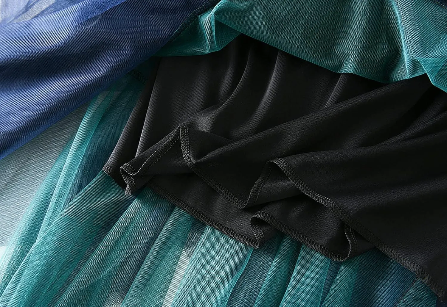 Women's Tulle Skirt Mesh Pleated Skirt Elastic High Waist Layered A-Line Swing Skirt Ladies Fashion Pleated Midi Skirt
