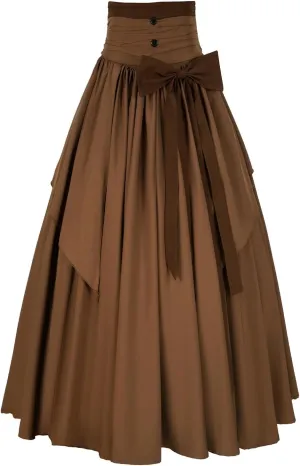 Women's Victorian Vintage Skirt Renaissance Medieval Pirate Peasant Maxi Elastic High Waist Skirts