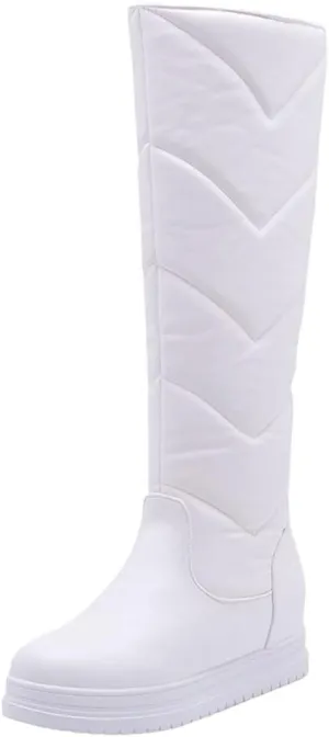Women's Winter Knee High Tall Snow Boots Waterproof Rain Pull On Warm Fur Lined Wide Calf Snow Boot