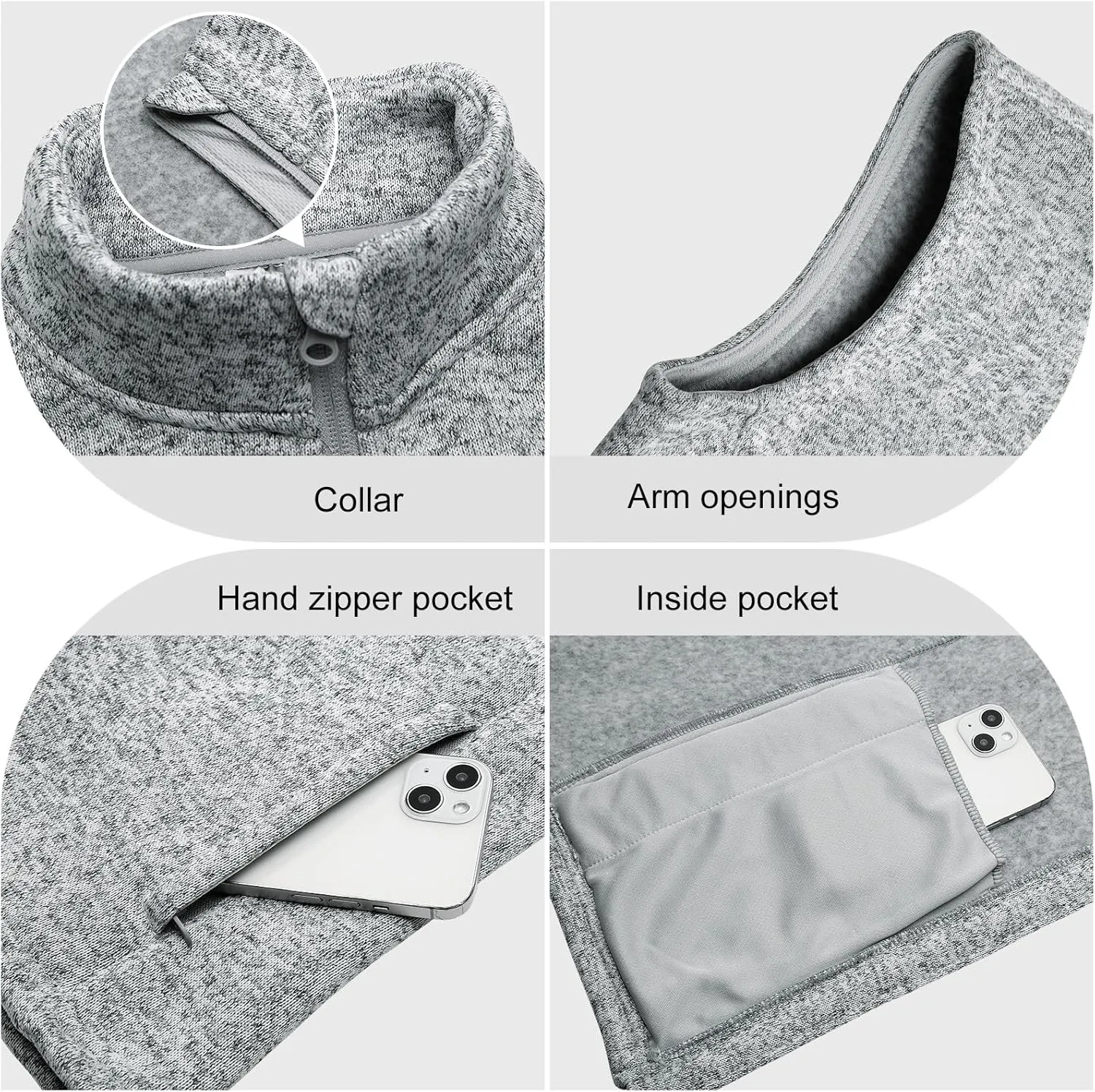 Womens Zip Up Sweater Fleece Vest Athletic Sweater Knitted Vests Thermal Sleeveless Jacket with Zipper Pockets