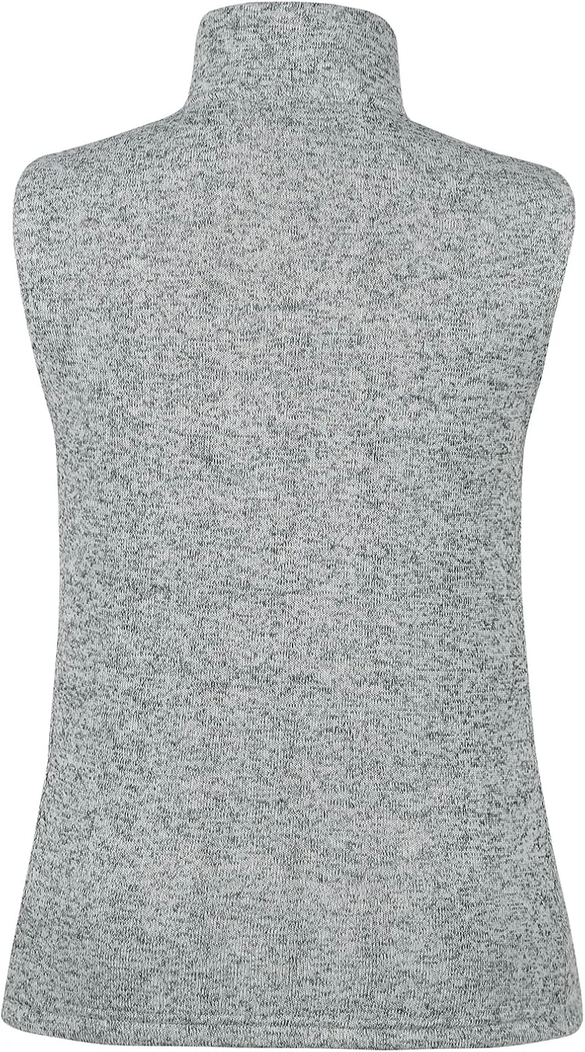 Womens Zip Up Sweater Fleece Vest Athletic Sweater Knitted Vests Thermal Sleeveless Jacket with Zipper Pockets