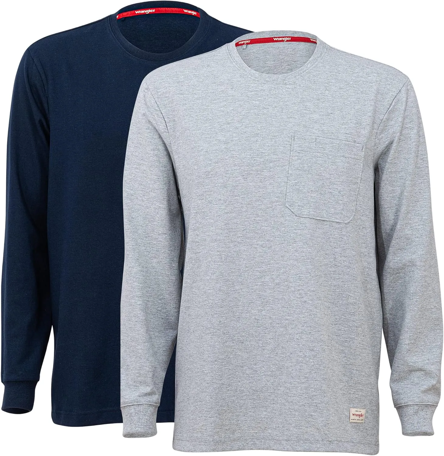 Wrangler Long Sleeve Layering Tee Shirts for Men, Core Mens Layering T-Shirt