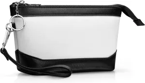 Wristlet Handbag Vegan Leather for Women with Detachable Wristlet and Keychain, Zipper Closure