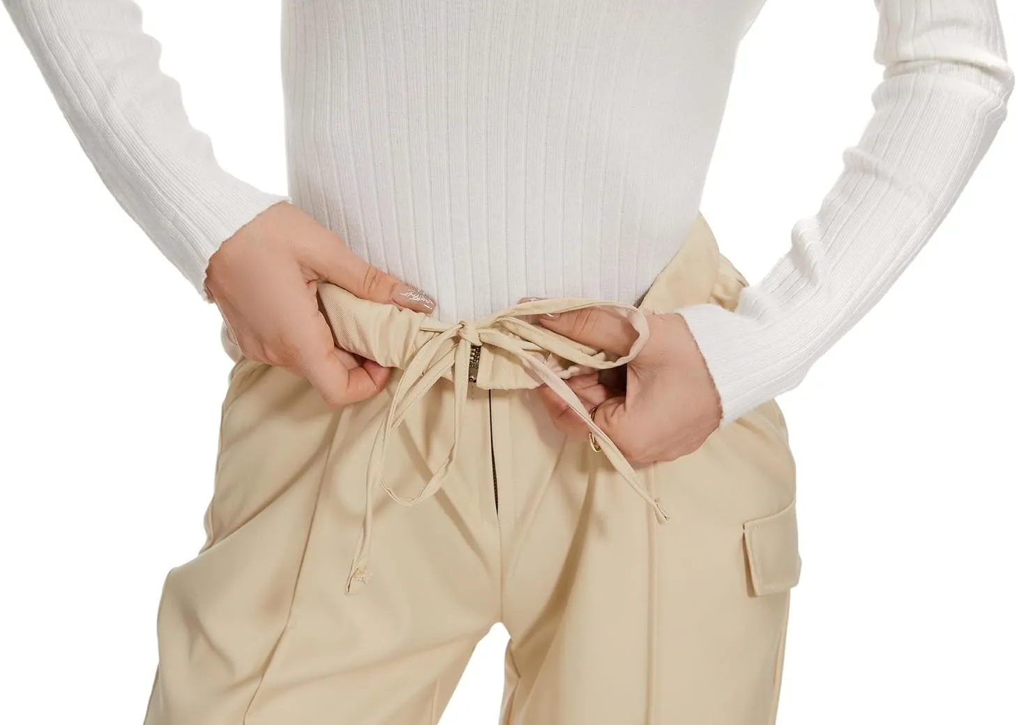 WROLEM Work Pants for Women Business Casual Office Dress Pants Trousers with Pockets Zipper