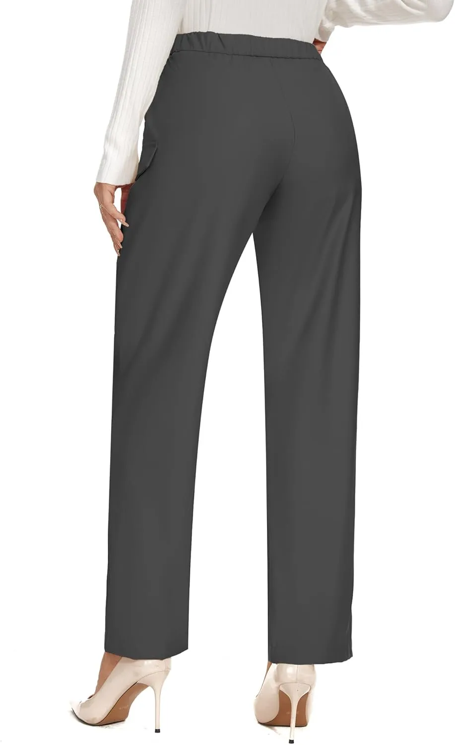 WROLEM Work Pants for Women Business Casual Office Dress Pants Trousers with Pockets Zipper