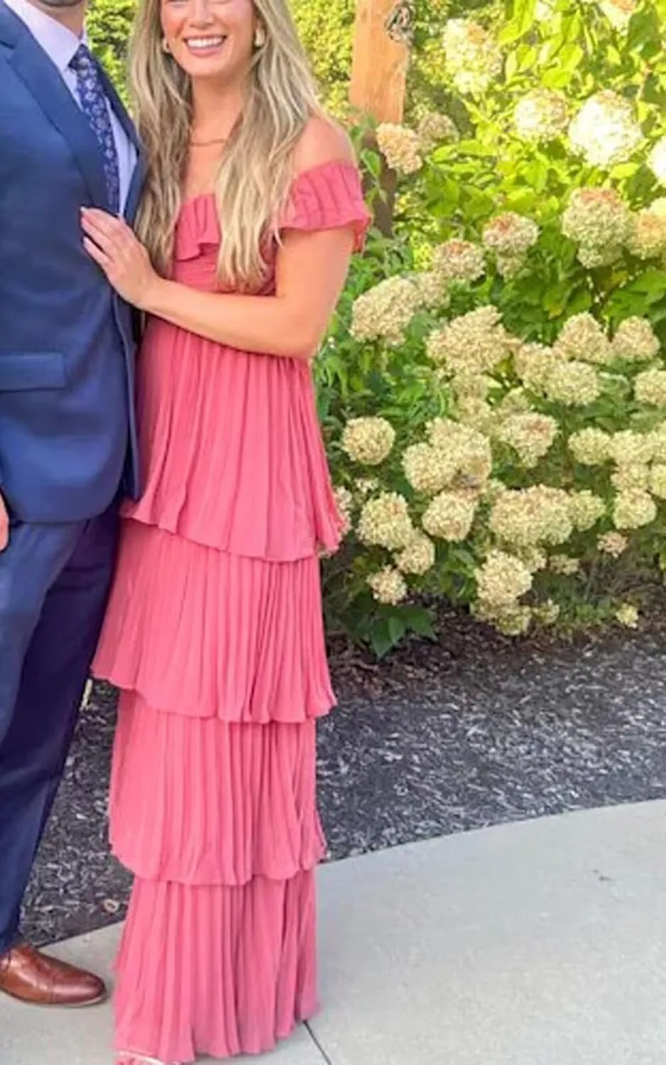 Xyiveaf Tiered Ruffle Prom Dress for Women Backless Chiffon Evening Dresses Off The Shoulder Formal Evening Gowns