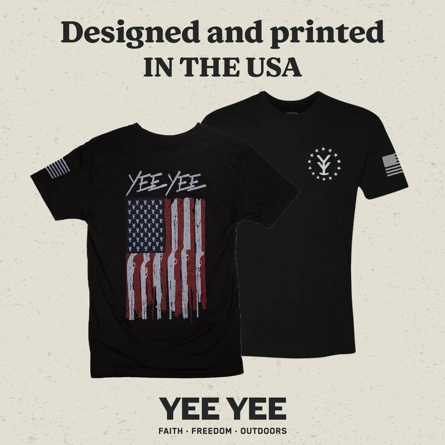 Yee Yee Apparel Patriot Graphic Tee Shirt  Mens Graphic Tees and Short Sleeve Shirts with American Flag Design