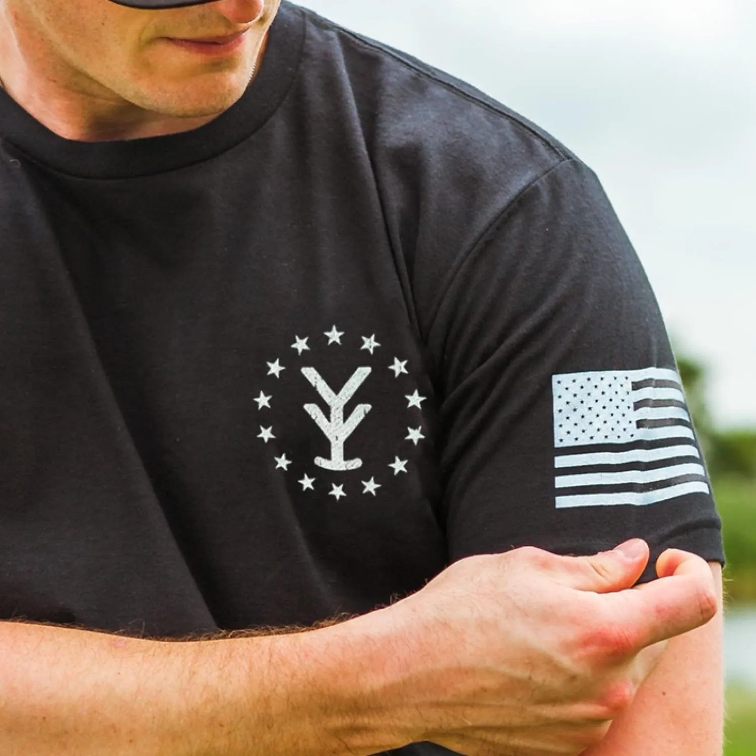 Yee Yee Apparel Patriot Graphic Tee Shirt  Mens Graphic Tees and Short Sleeve Shirts with American Flag Design