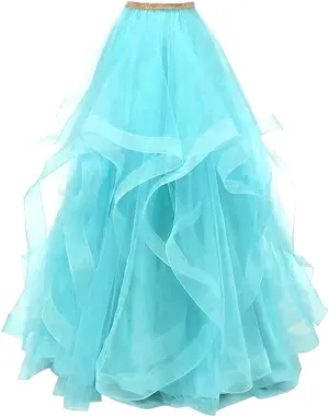 YJNXHN Women's Long Maxi High Waist Layered Tulle Skirts for Prom Party Night Out Floor Length